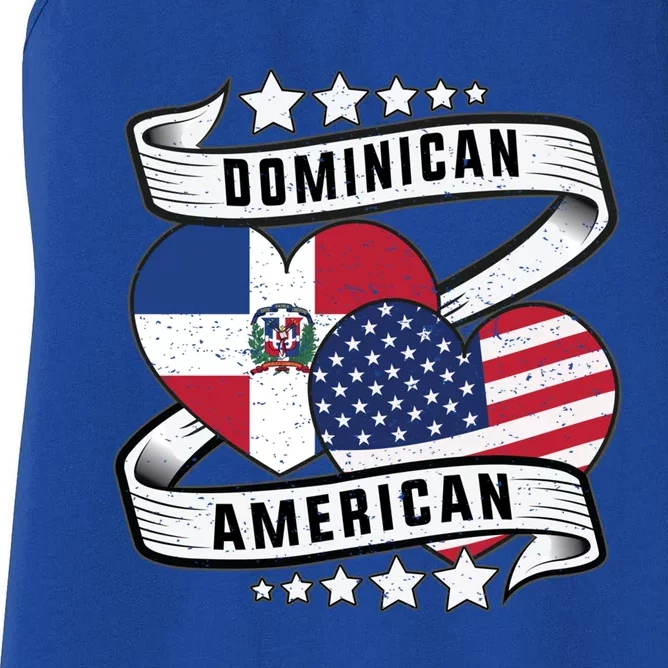 Dominican And American Meaningful Gift Half American Half Dominican Gift Women's Racerback Tank