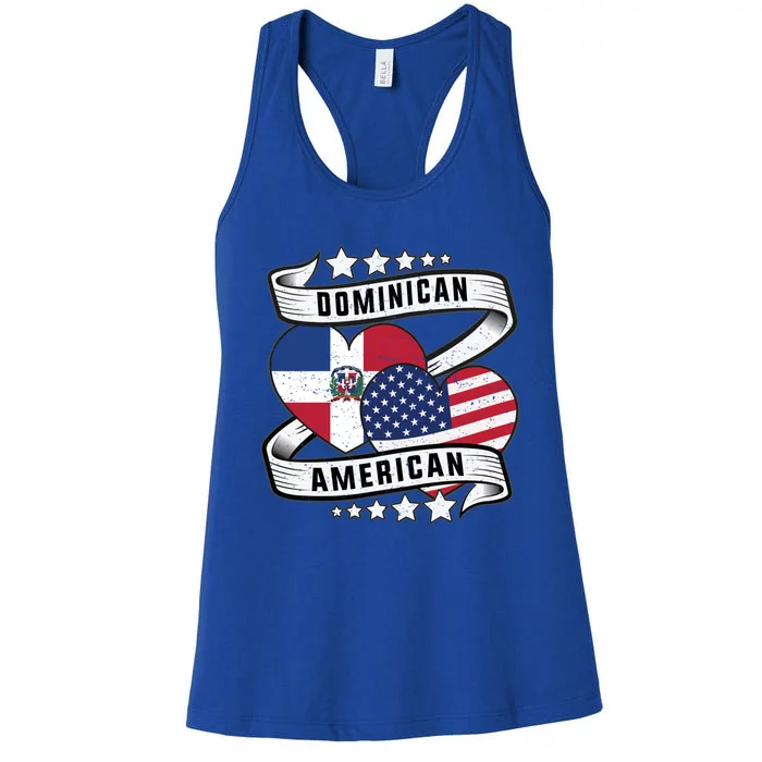 Dominican And American Meaningful Gift Half American Half Dominican Gift Women's Racerback Tank