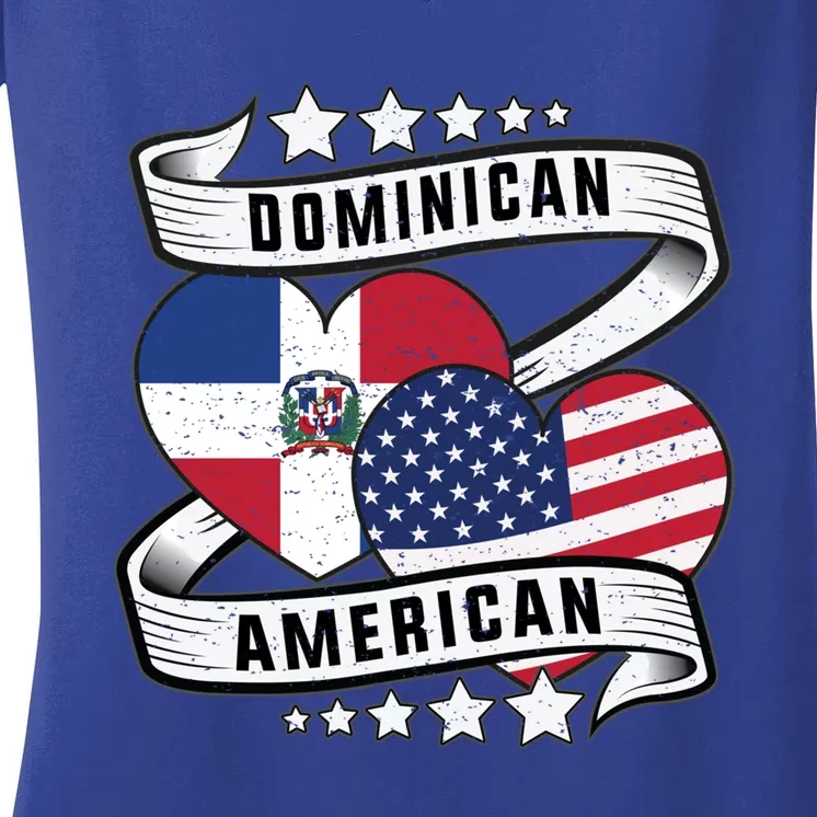 Dominican And American Meaningful Gift Half American Half Dominican Gift Women's V-Neck T-Shirt