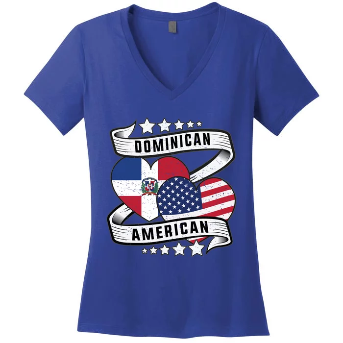 Dominican And American Meaningful Gift Half American Half Dominican Gift Women's V-Neck T-Shirt