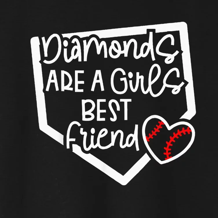 Diamonds Are A Girls Best Friend Baseball Softball Moms Women's Crop Top Tee