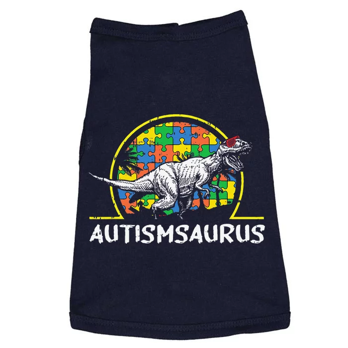 Dinosaur Autism Awareness Gifts For Cute TRex Saurus Doggie Tank