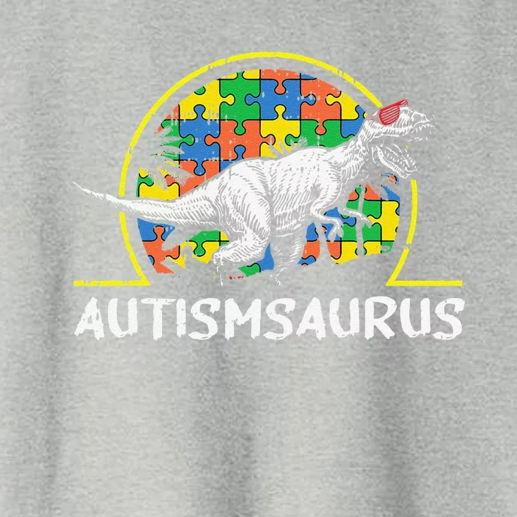 Dinosaur Autism Awareness Gifts For Cute TRex Saurus Women's Crop Top Tee