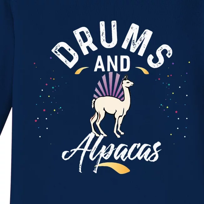 Drums And ALPACAS for Drummer Baby Long Sleeve Bodysuit