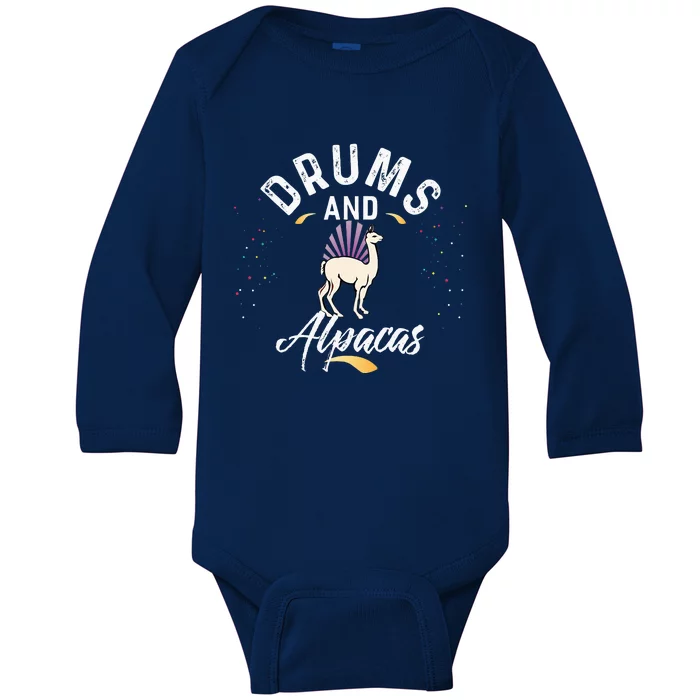 Drums And ALPACAS for Drummer Baby Long Sleeve Bodysuit