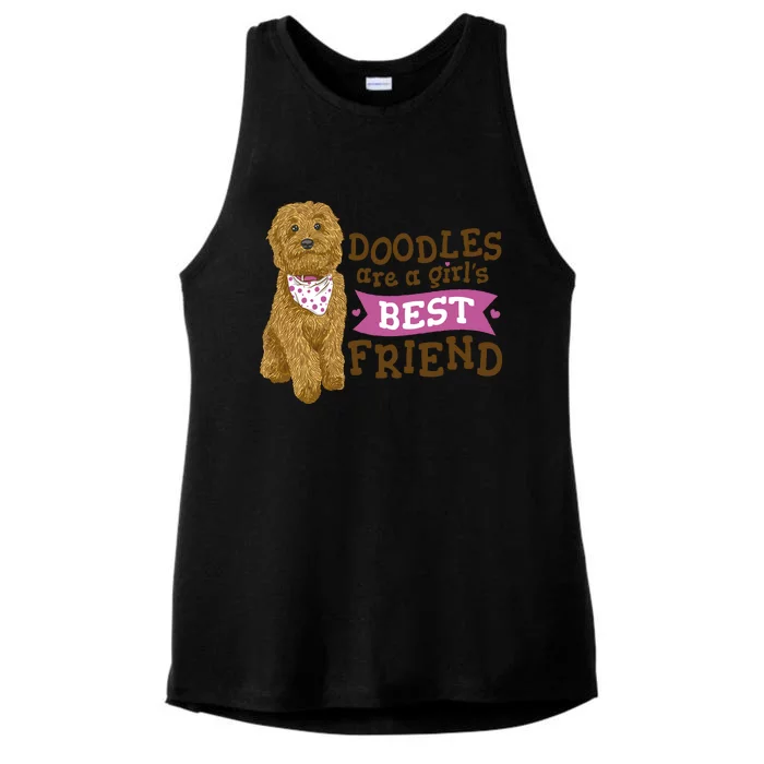 Doodles Are A Girls Best Friend Ladies Tri-Blend Wicking Tank