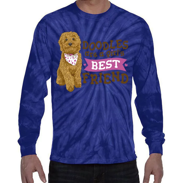 Doodles Are A Girls Best Friend Tie-Dye Long Sleeve Shirt