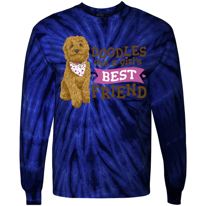 Doodles Are A Girls Best Friend Tie-Dye Long Sleeve Shirt