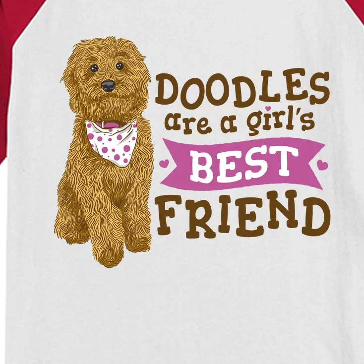 Doodles Are A Girls Best Friend Kids Colorblock Raglan Jersey