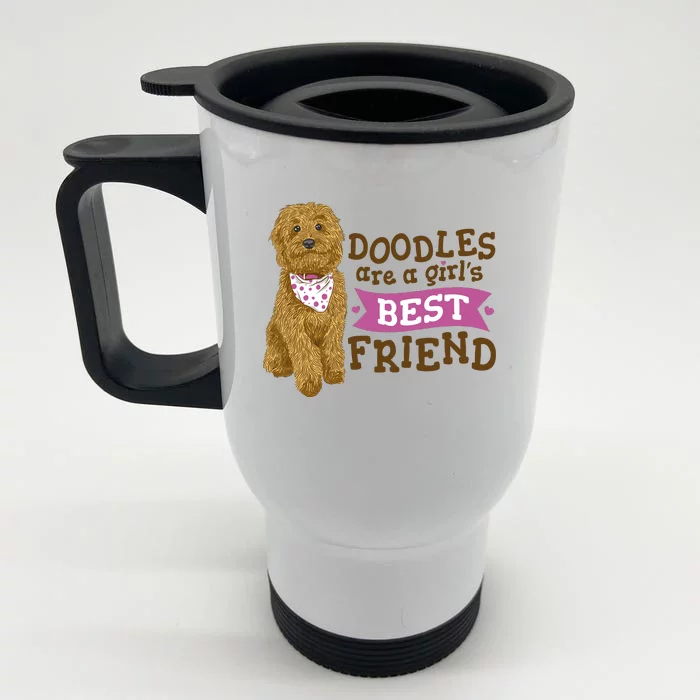 Doodles Are A Girls Best Friend Front & Back Stainless Steel Travel Mug