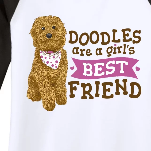 Doodles Are A Girls Best Friend Women's Tri-Blend 3/4-Sleeve Raglan Shirt