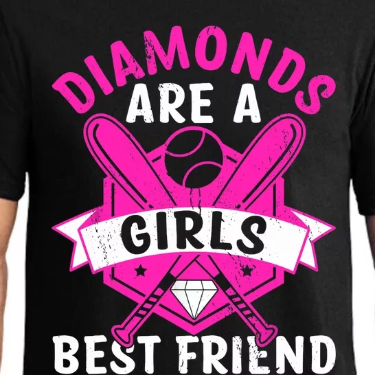 Diamonds Are A Girl Best Friend Baseball Pajama Set