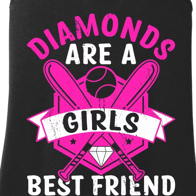 Diamonds Are A Girl Best Friend Baseball Ladies Essential Tank