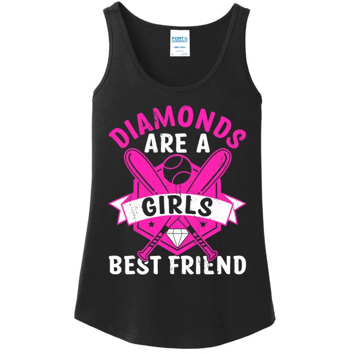 Diamonds Are A Girl Best Friend Baseball Ladies Essential Tank