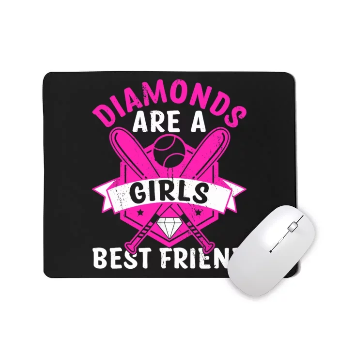 Diamonds Are A Girl Best Friend Baseball Mousepad