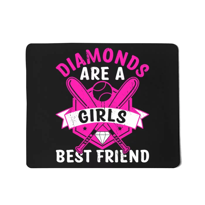 Diamonds Are A Girl Best Friend Baseball Mousepad