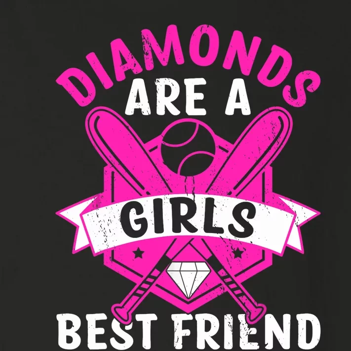 Diamonds Are A Girl Best Friend Baseball Toddler Long Sleeve Shirt