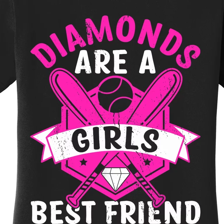 Diamonds Are A Girl Best Friend Baseball Women's T-Shirt