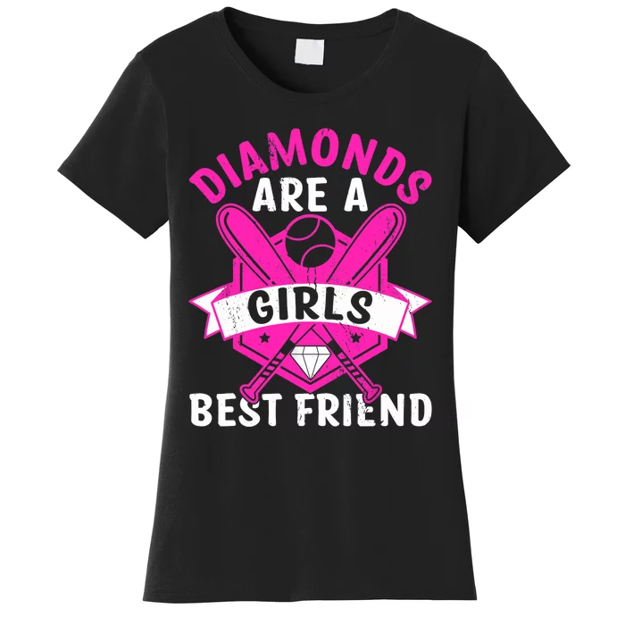 Diamonds Are A Girl Best Friend Baseball Women's T-Shirt