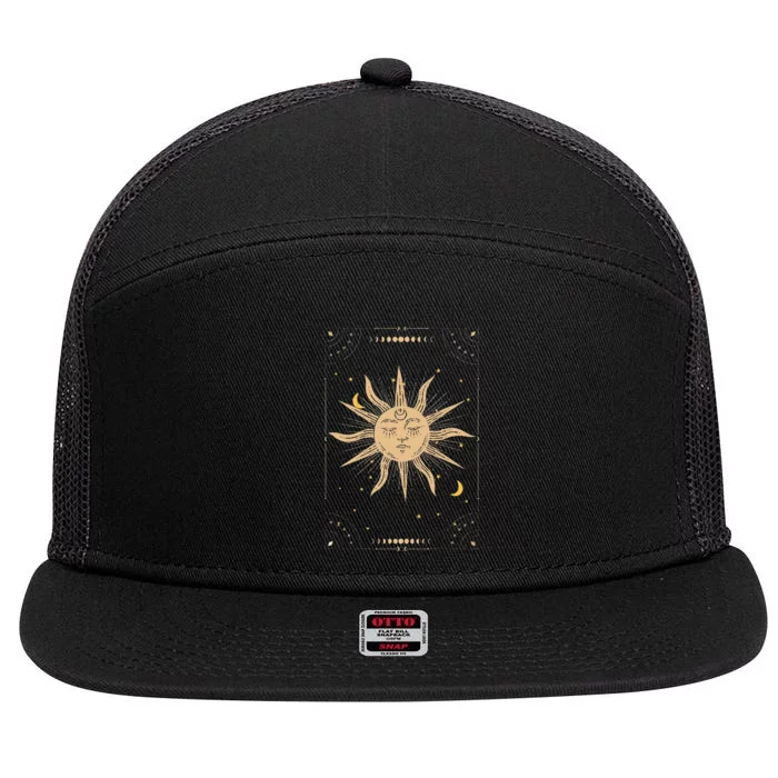 Dark Academia Aesthetic Light Academia Sun And Moon Tarot 7 Panel Mesh Trucker Snapback Hat