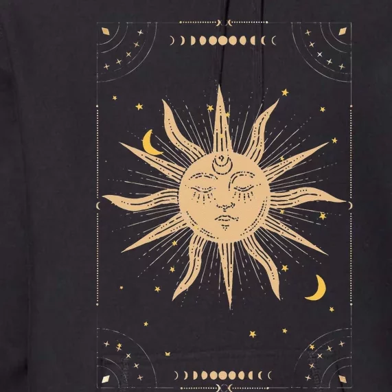 Dark Academia Aesthetic Light Academia Sun And Moon Tarot Premium Hoodie