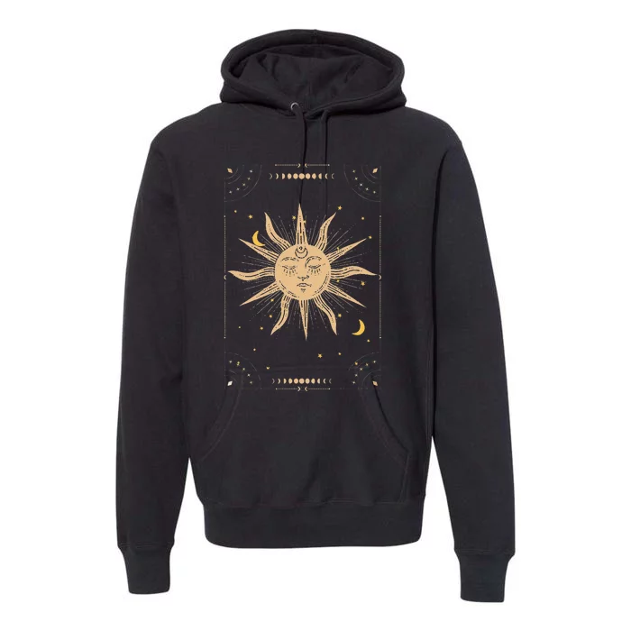 Dark Academia Aesthetic Light Academia Sun And Moon Tarot Premium Hoodie