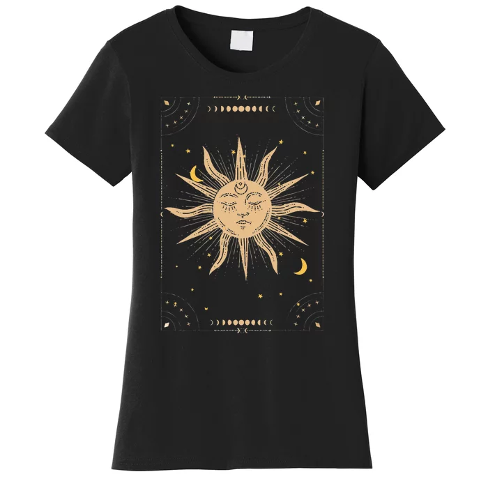 Dark Academia Aesthetic Light Academia Sun And Moon Tarot Women's T-Shirt