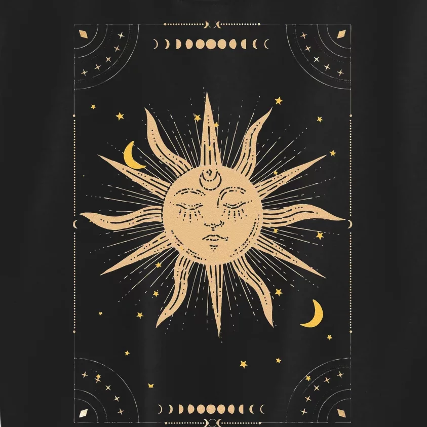 Dark Academia Aesthetic Light Academia Sun And Moon Tarot Kids Sweatshirt