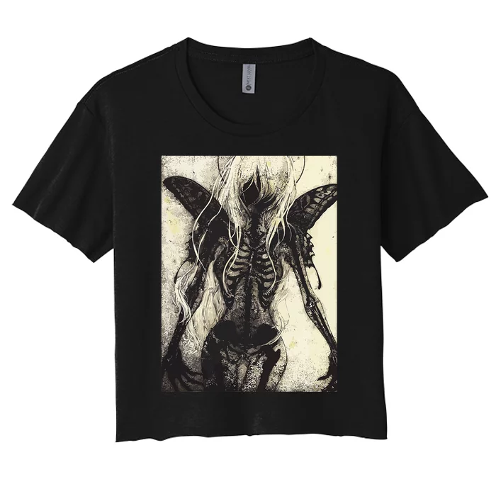 Dark Art Aesthetic Grunge Clothes Fairycore Gothic Horror Women's Crop Top Tee