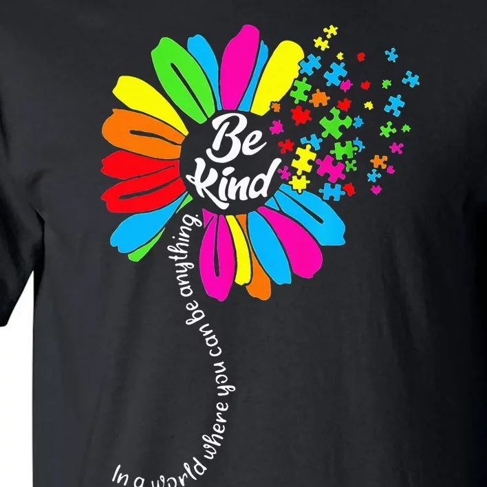 Dandelion Autism Awareness Be Kind Puzzle Mom Support Tall T-Shirt