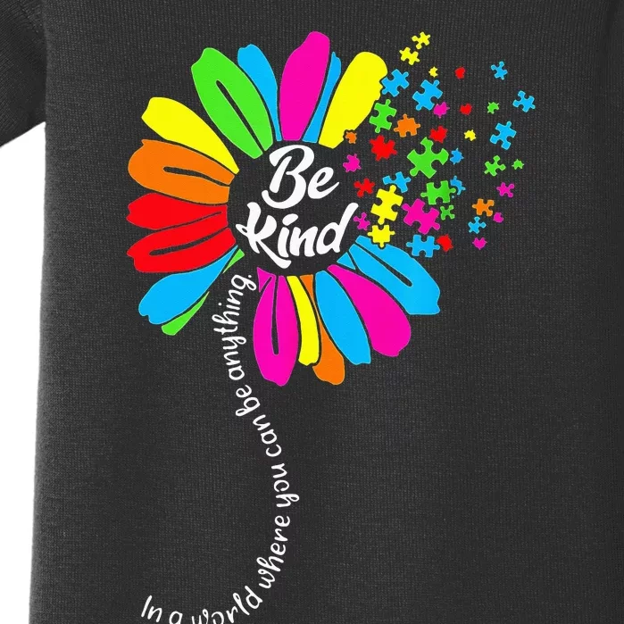 Dandelion Autism Awareness Be Kind Puzzle Mom Support Baby Bodysuit