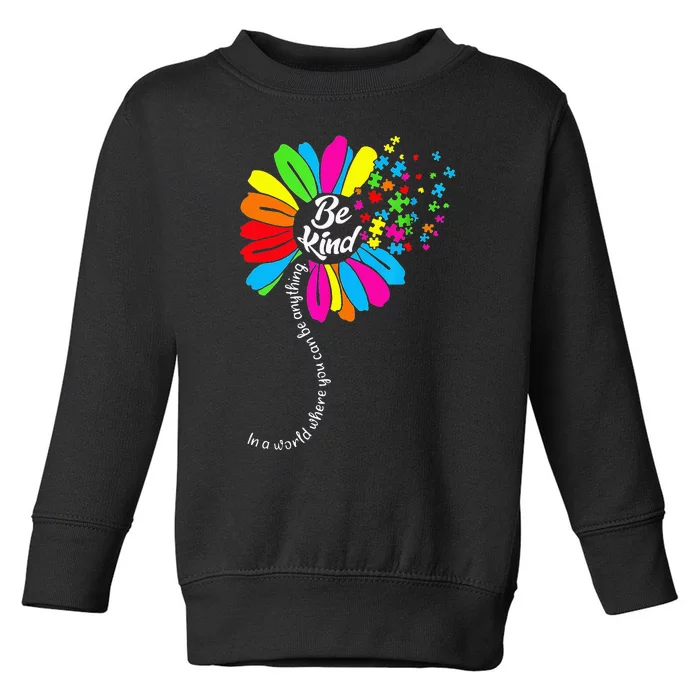 Dandelion Autism Awareness Be Kind Puzzle Mom Support Toddler Sweatshirt