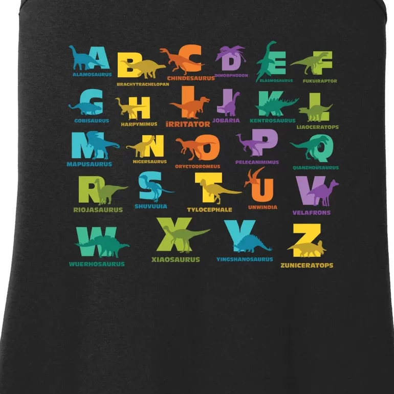 Dinosaurs Alphabet ABC Dino Identification Ladies Essential Tank