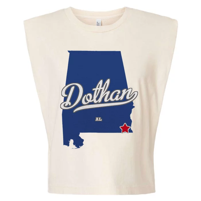 Dothan Alabama Al Map Garment-Dyed Women's Muscle Tee