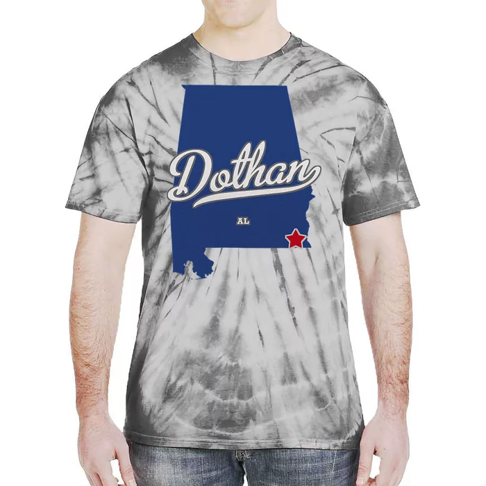 Dothan Alabama Al Map Tie-Dye T-Shirt