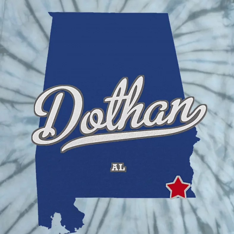 Dothan Alabama Al Map Tie-Dye T-Shirt