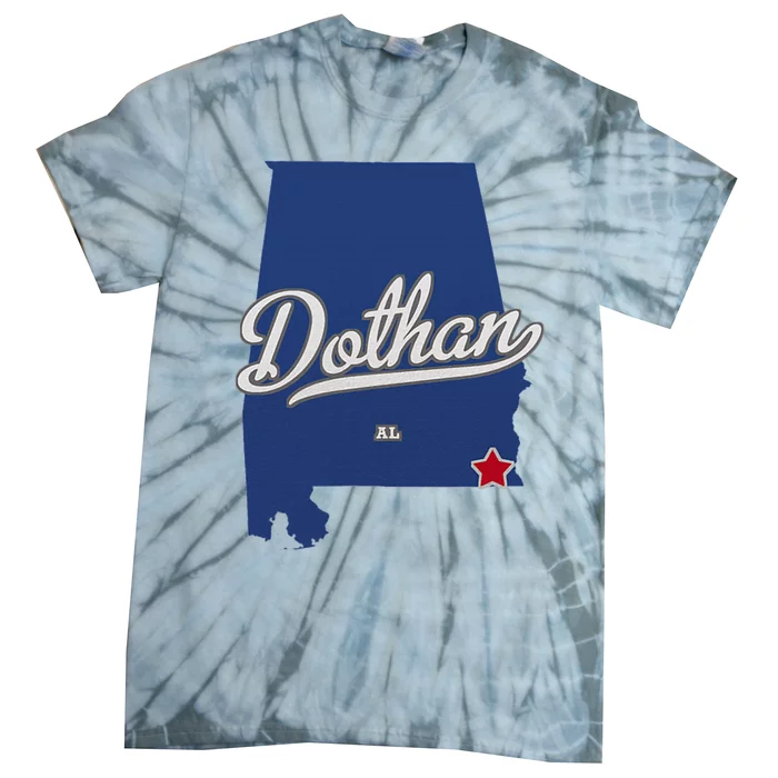 Dothan Alabama Al Map Tie-Dye T-Shirt