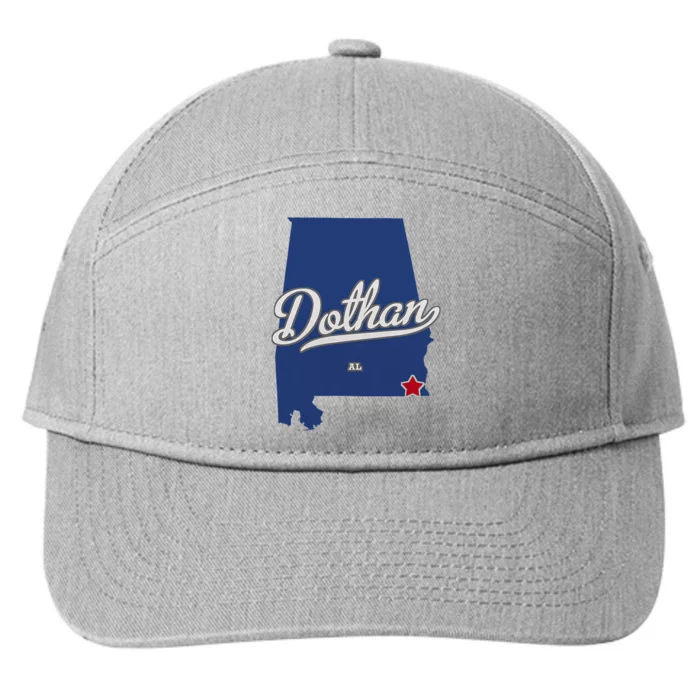 Dothan Alabama Al Map 7-Panel Snapback Hat