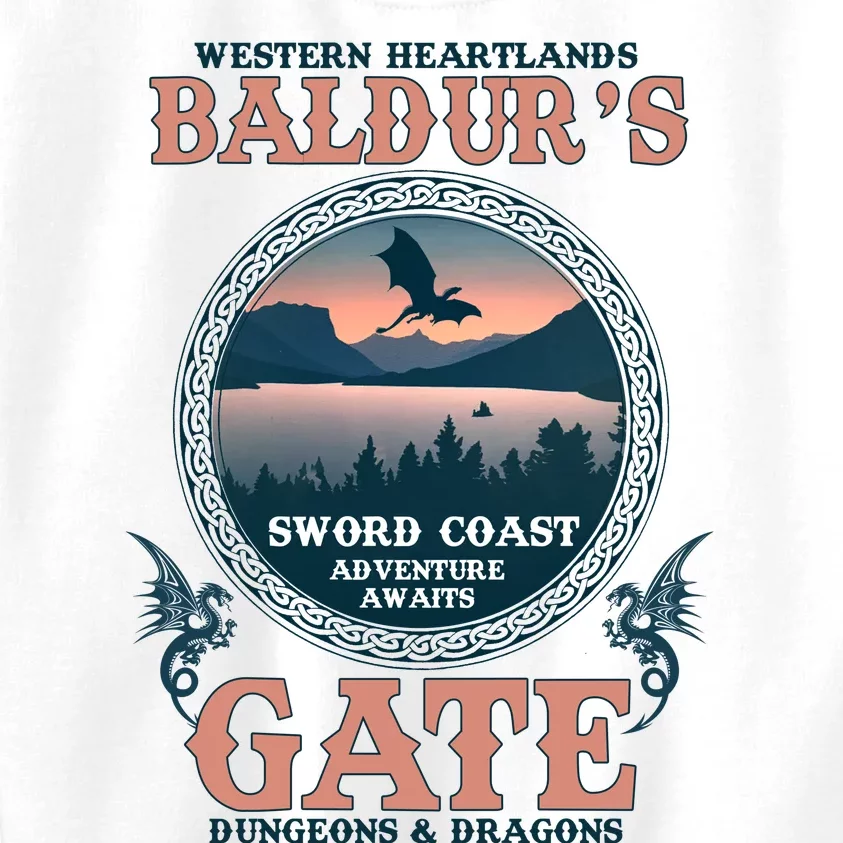 Dnd Adventure Awaits At Baldurs Gate Kids Sweatshirt