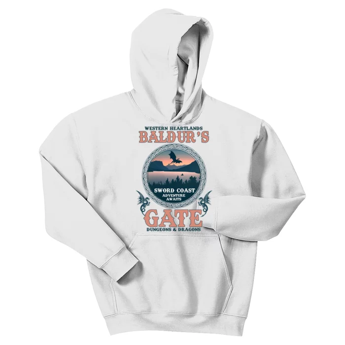 Dnd Adventure Awaits At Baldurs Gate Kids Hoodie