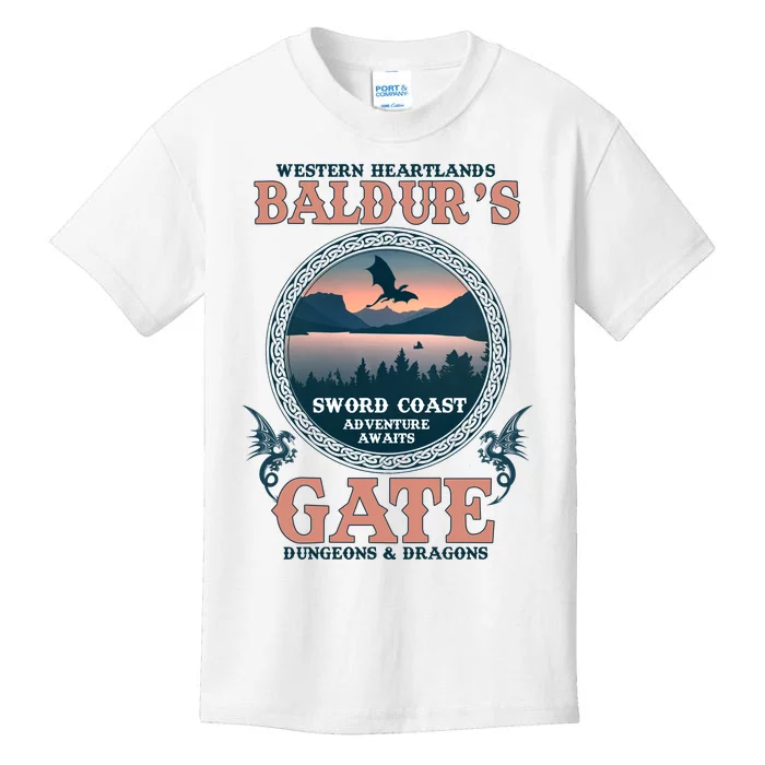 Dnd Adventure Awaits At Baldurs Gate Kids T-Shirt