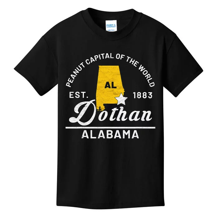 Dothan Alabama Al Vintage Peanut Capital Of The World Gift Kids T-Shirt