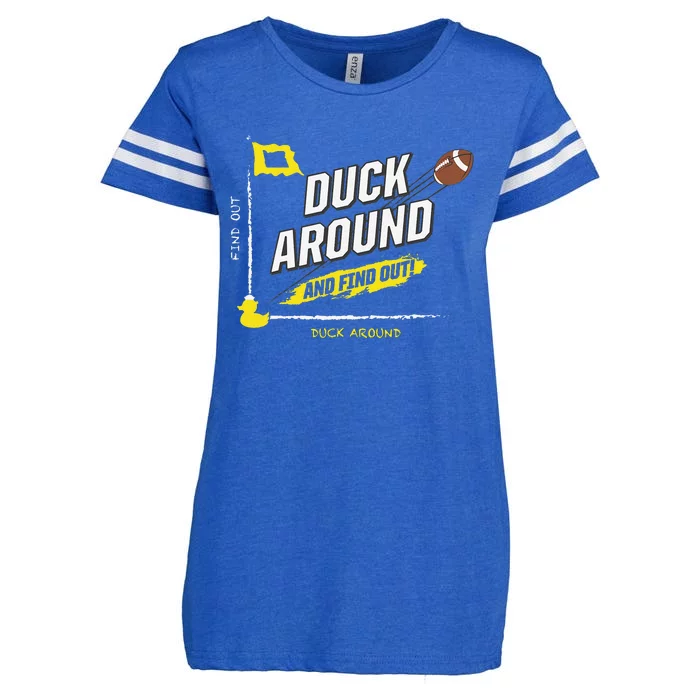 Duck Around And Find Out Enza Ladies Jersey Football T-Shirt