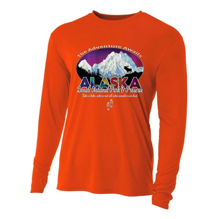 Denali Alaska Aurora Borealis National Park Hiker Souvenir Cute Gift Cooling Performance Long Sleeve Crew