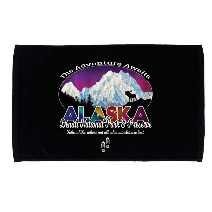 Denali Alaska Aurora Borealis National Park Hiker Souvenir Cute Gift Microfiber Hand Towel