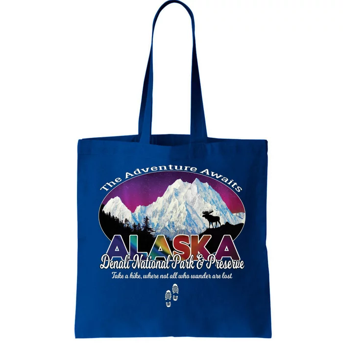 Denali Alaska Aurora Borealis National Park Hiker Souvenir Cute Gift Tote Bag