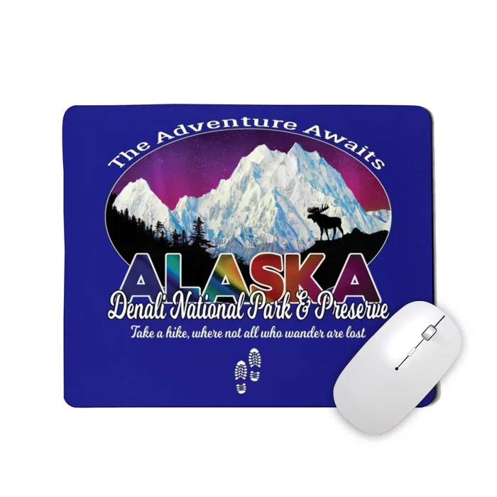 Denali Alaska Aurora Borealis National Park Hiker Souvenir Cute Gift Mousepad