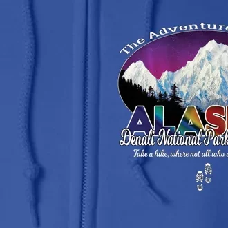 Denali Alaska Aurora Borealis National Park Hiker Souvenir Cute Gift Full Zip Hoodie