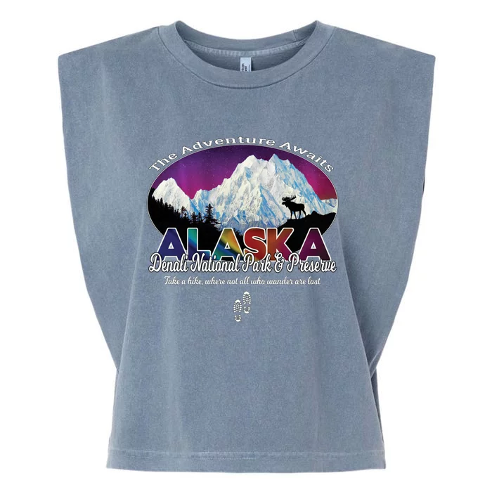 Denali Alaska Aurora Borealis National Park Hiker Souvenir Cute Gift Garment-Dyed Women's Muscle Tee