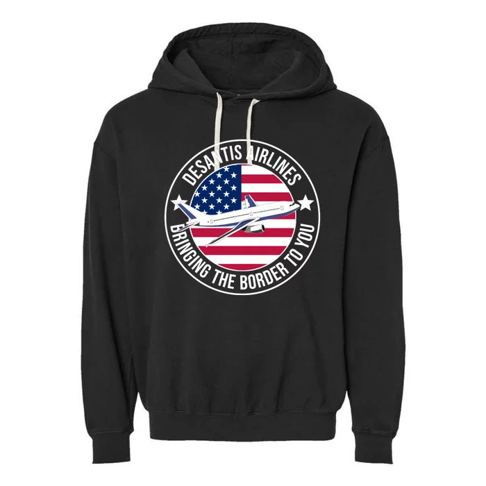 Desantis Airlines American Flag Political Garment-Dyed Fleece Hoodie